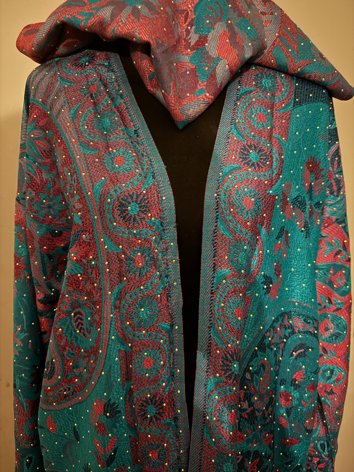 Blue pashmina abaya