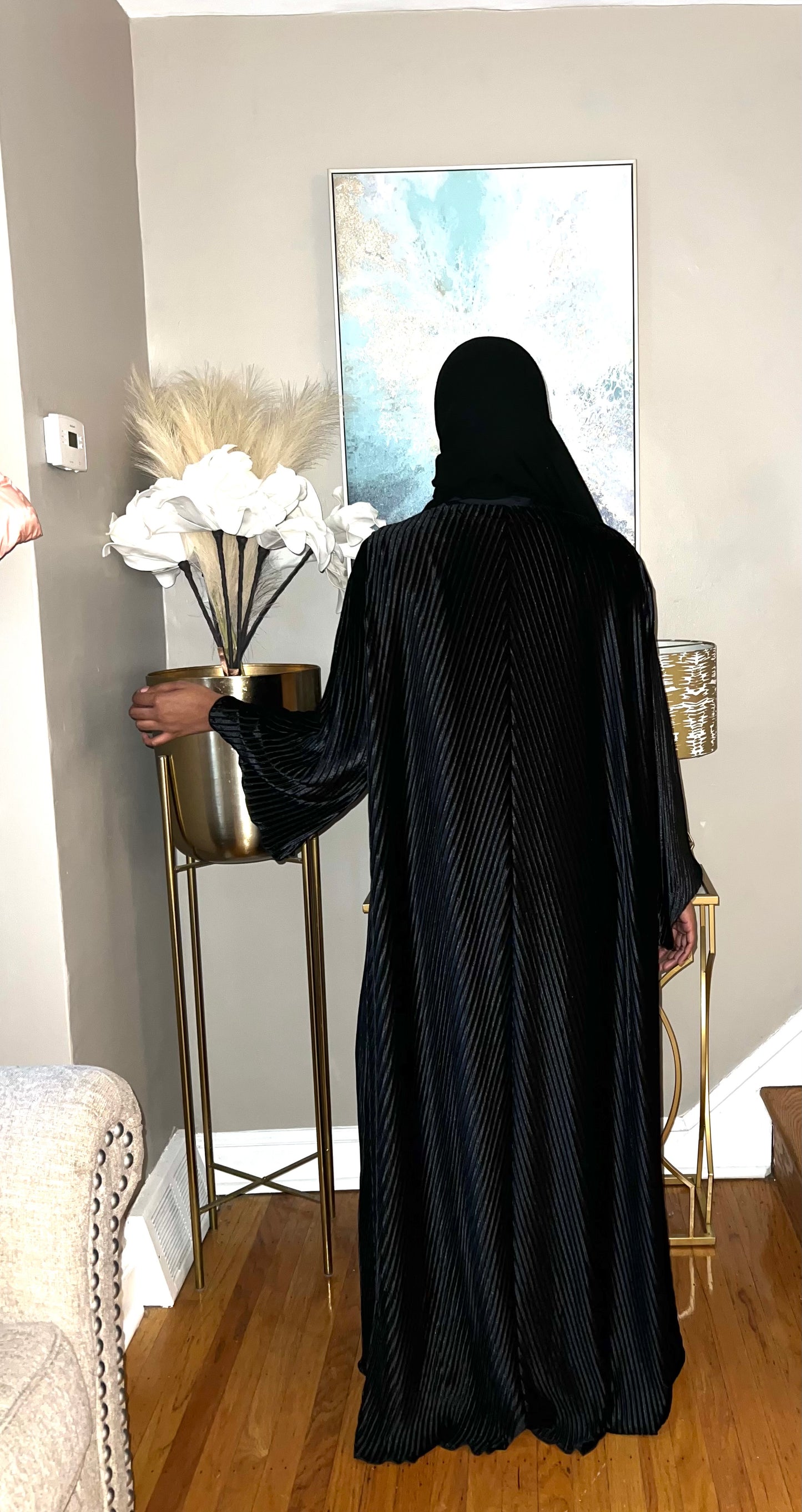 Black Pleated Velvet