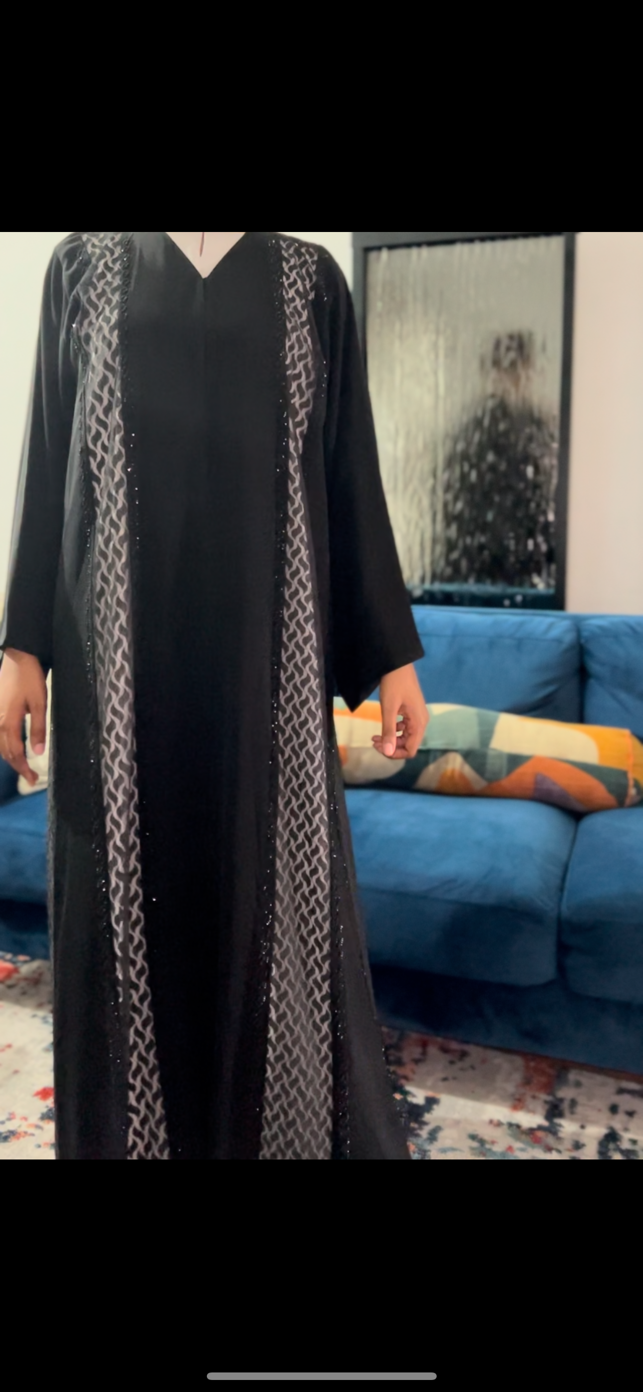 Flame Overlay Abaya