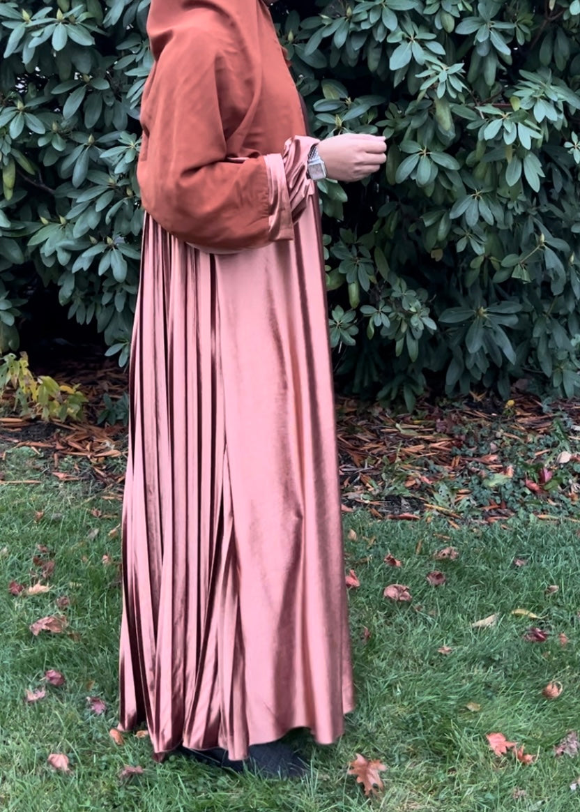 Bronze Velvet Abaya