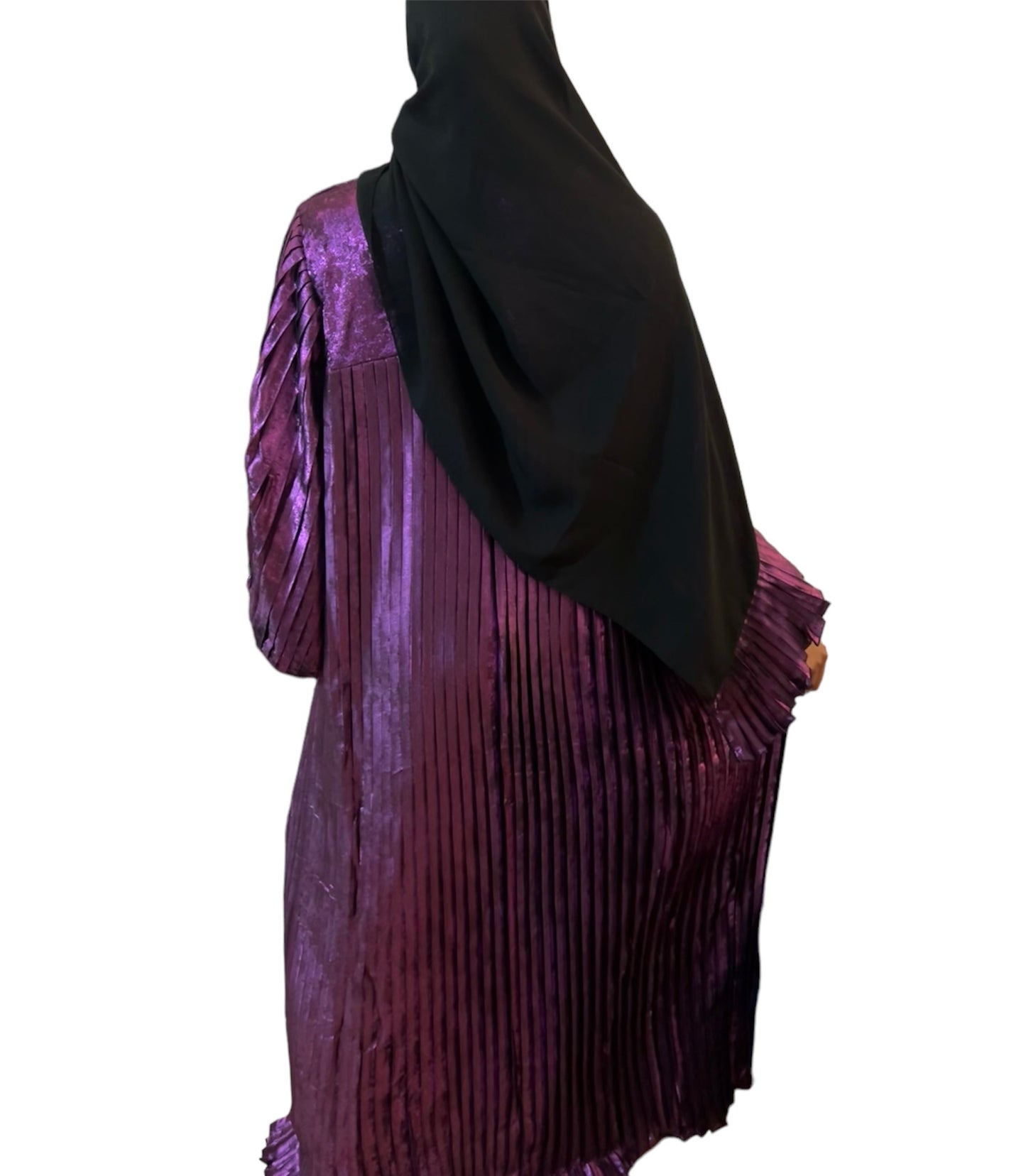 Purple Pleated Abaya