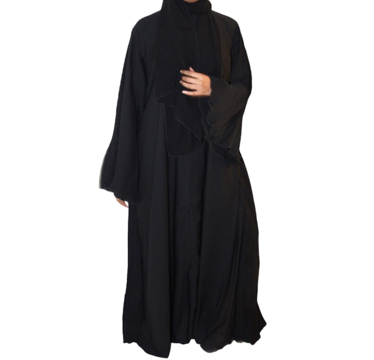 Pleated Sleeve Abaya