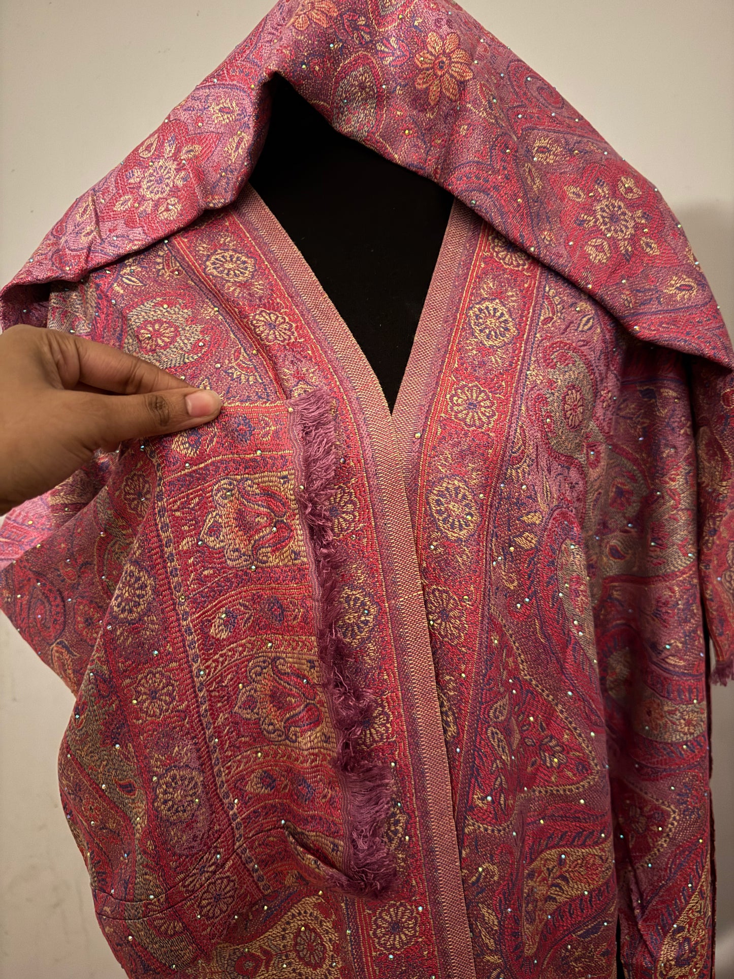 Pink pashmina Abaya
