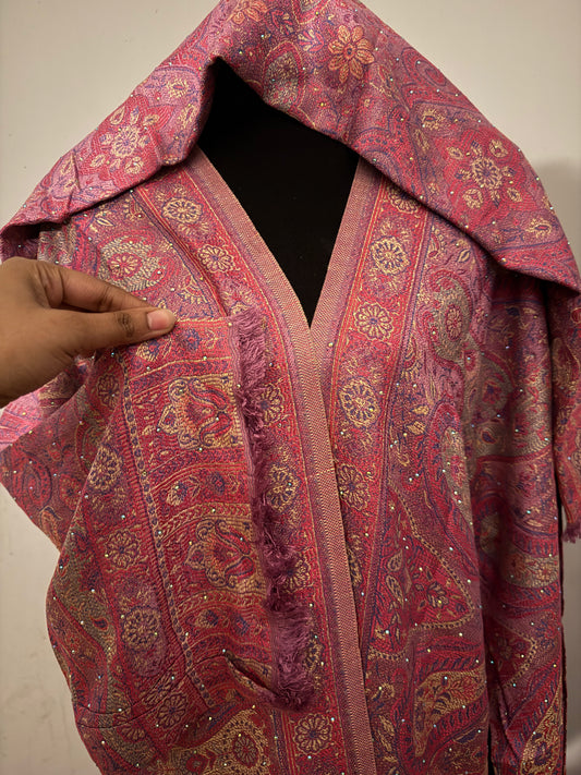 Pink pashmina Abaya