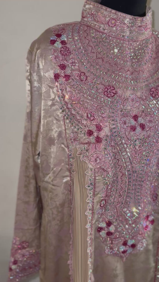 Pink- cream pleats Mukhawar