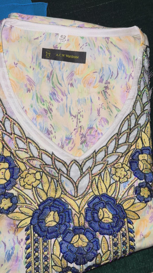 62 Yellow - blue flowers