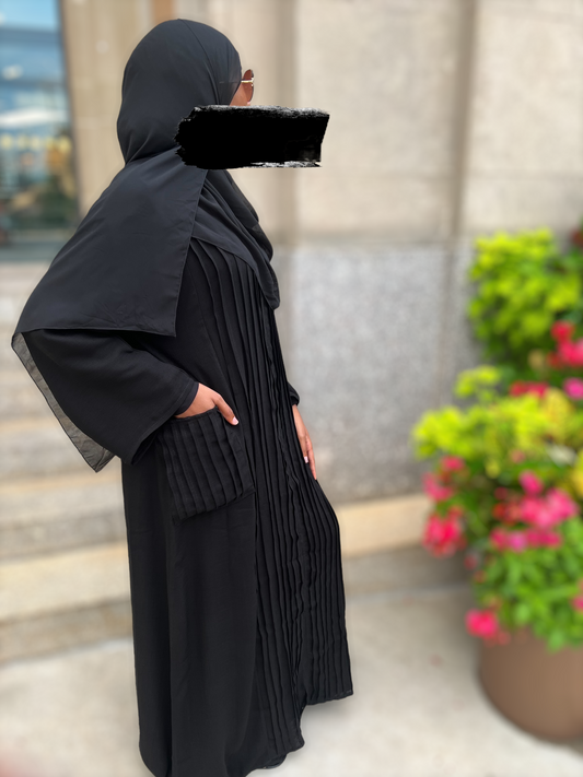 Linen Pleated Abaya